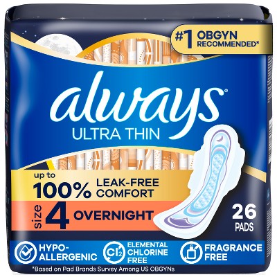 Always Ultra Thin Overnight Pads