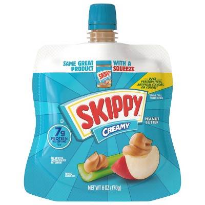 Skippy Regular Creamy Squeeze Pouch - 6oz