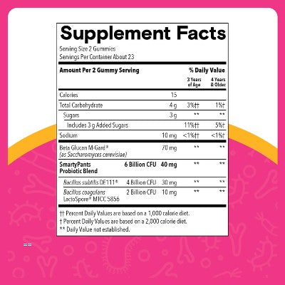 SmartyPants Kids Prebiotic & Probiotic Immunity & Digestive Health Gummy Vitamins - Strawberry Crème - 45 ct