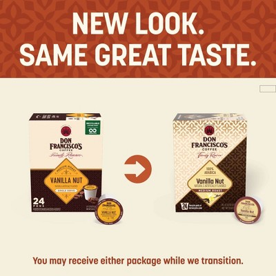 Don Francisco's Vanilla Nut Medium Roast Coffee - Single Serve Pods - 24ct: Compatible With Keurig, Arabica Beans