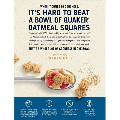 Quaker Oatmeal Squares Brown Sugar Breakfast Cereal - 14.5oz: 100% Whole Grain, No Artificial Colors