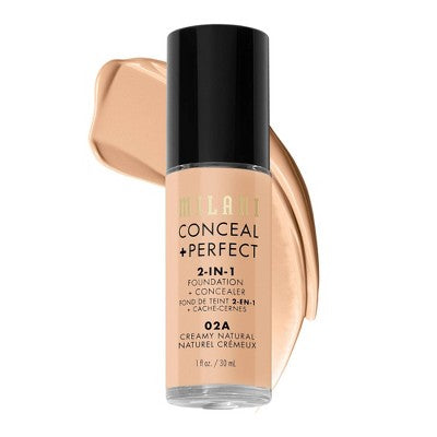 Milani Conceal + Perfect 2-in-1 Foundation + Concealer - 02A Creamy Natural - 1 fl oz