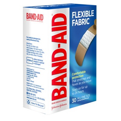 BAND-AID Flexible Fabric Brand Comfortable Protection Bandages - 30ct