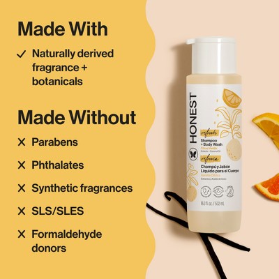 The Honest Company Refresh Shampoo + Body Wash - Citrus Vanilla - 18 fl oz