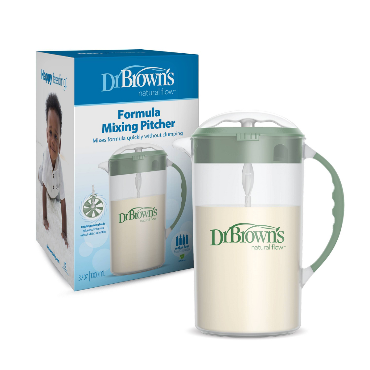 Dr. Brown's Formula Mixing Pitcher, 32oz - Green