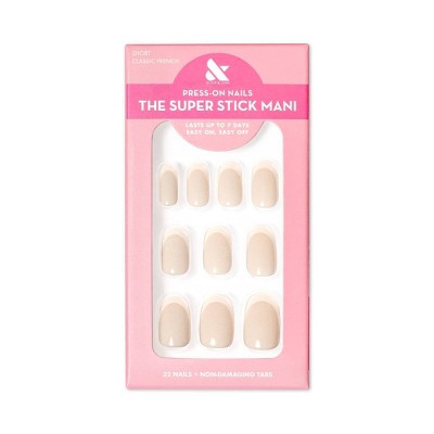 Olive & June Fake Nails - S Round - Classic French - 32ct