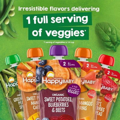 Happy Baby Organic Sweet Potatoes, Mangos & Carrots Baby Food Pouch - 4oz