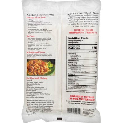 A Taste of Thai Gluten Free Straight Cut Rice Noodles - 16oz