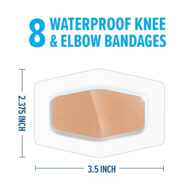 Nexcare Waterproof Bandages Knee and Elbow, Clear, 2 3/8 in x 3 1/2 in, 8 ct.