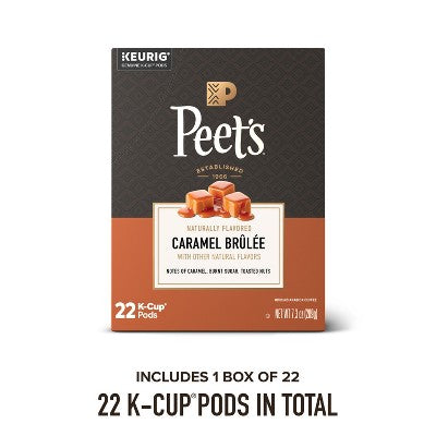 Peet's Coffee Caramel Brûlée Medium Roast Single Serve Coffee Pods - 22ct