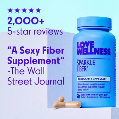 Love Wellness Sparkle Fiber Vegan Dietary Supplements for Easier Digestion & Regularity - 90ct