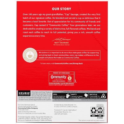 Community Coffee Dark Roast Single Serve Pods - 24ct