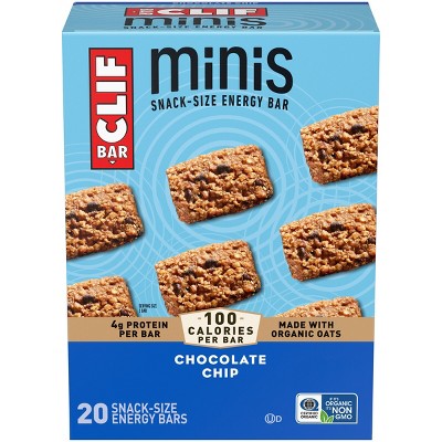 CLIF Bar Mini Chocolate Chip Granola Protein Bar Made with Organic Oats - 19.8oz/20pk