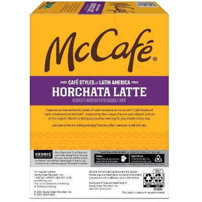 Keurig McCafe Horchata Medium Roast Latte K-Cup Pods - 20ct: Arabica Beans, Cinnamon