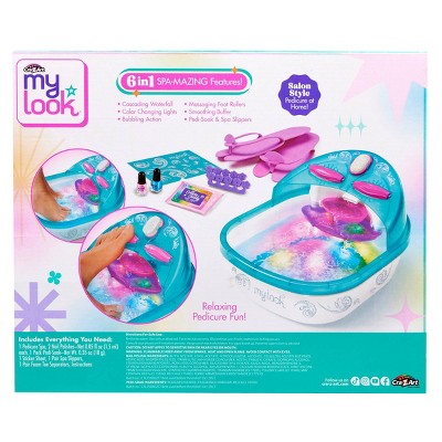 MY LOOK 6-in-1 Light-Up Super Spa Salon Activity Kit: Creative Thinking Craft Set for Kids with Stickers & Nail Polish