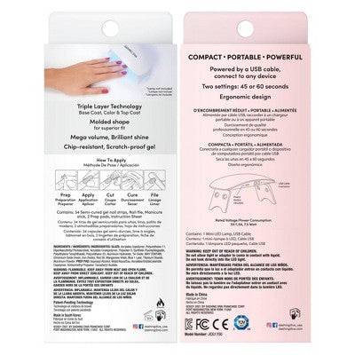 Dashing Diva Glaze Art Studio Mani Bundle - Cheetah Drip and Mini LED Lamp - 33ct