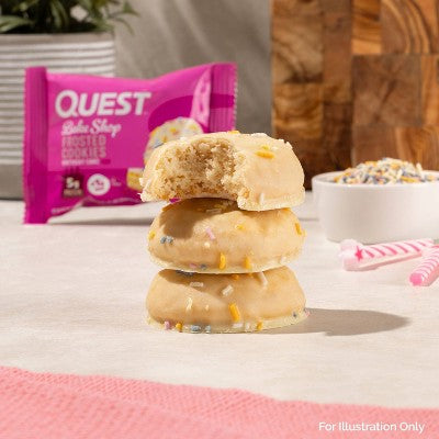 Quest Nutrition Bake Shop Birthday Cake Flavor Frosted Cookies - 5g Protein - 7.04oz/8ct
