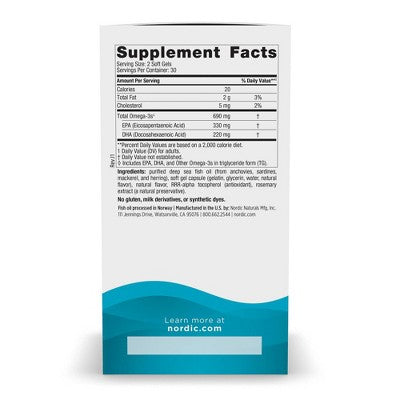 Nordic Naturals Omega-3 Softgels Dietary Supplement - 60ct