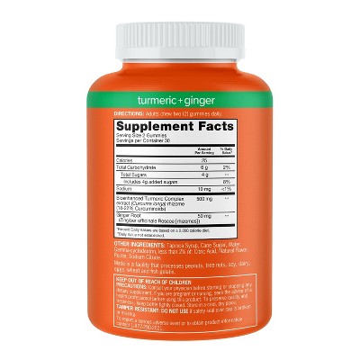Qunol Turmeric + Ginger Vitamin Vegan Gummies - 60ct