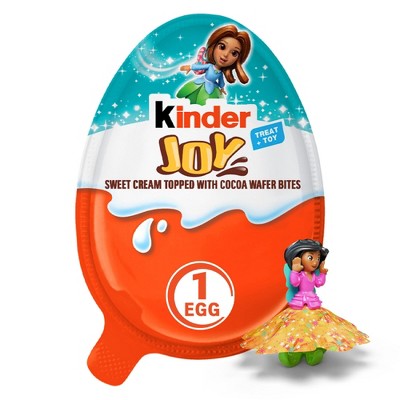Kinder Joy Sweet Cream Topped with Cocoa Wafer Bites Milk Chocolate Treat + Toy Candy - 0.7oz