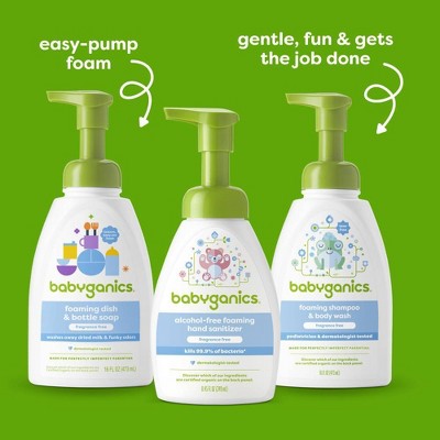 Babyganics Baby Shampoo + Body Wash Pump Bottle Fragrance Free - 16 fl oz Packaging May Vary