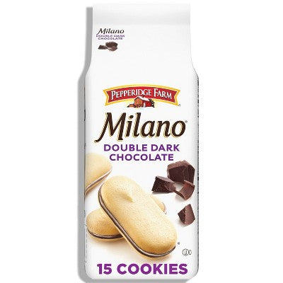 Pepperidge Farm Milano Double Dark Chocolate Cookies - 7.5oz/15ct: No Artificial Preservatives, No Artificial Colors, No High Fructose Corn Syrup