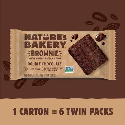 Nature's Bakery Double Chocolate Brownie Bars - 9.54oz/6ct