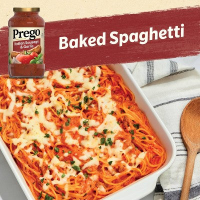Prego Pasta Sauce Tomato Sauce with Italian Sausage & Garlic - 23.5oz: Gluten-Free, No Artificial Colors, No Artificial Flavors