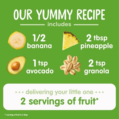 Happy Baby Organic Bananas, Pineapple, Avocado & Granola Baby Food Pouch - 4oz