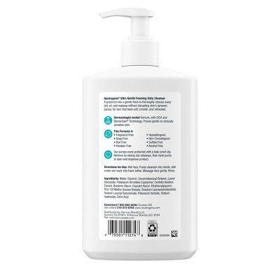 Neutrogena Ultra Gentle Foaming Facial Cleanser, Hydrating Face Wash for Sensitive Skin - 16 fl oz