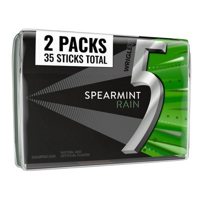 5 Gum Sugar-Free Spearmint Rain Gum - 35ct