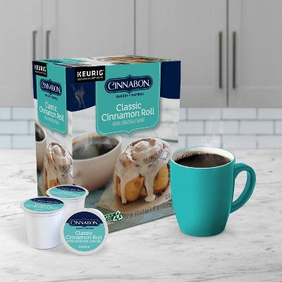 Cinnabon Classic Cinnamon Roll Flavored Light Roast Keurig K-Cup Coffee Pods - 24ct