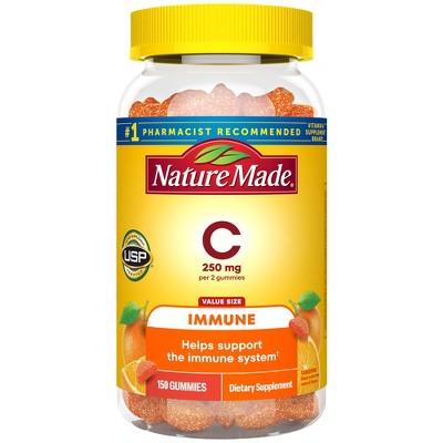 Nature Made Vitamin C 250mg Per Serving for Immune Support Vitamin Gummies - Tangerine Flavored - 150ct