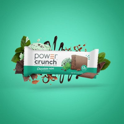 Power Crunch Chocolate Mint Wafer Whey Protein Energy Bars 13g Protein - 5ct