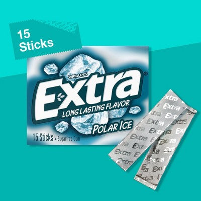 Extra Polar Ice Sugar-Free Mint Chewing Gum - 15ct