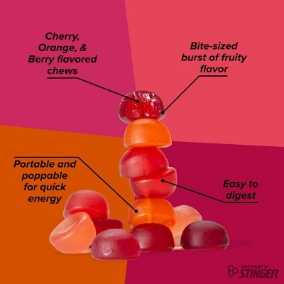 Honey Stinger Organic Energy Chews Fruit Smoothie: Nutrition Gels & Chews, Cherry Berry Orange, 1.8oz, Ready to Eat