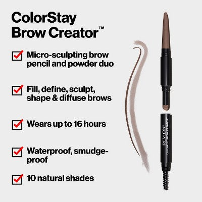 Revlon Colorstay Brow Creator - Waterproof Pencil & Powder - 605 Soft Brown - 0.003oz: Contains Vitamin E, Contains Vitamin C