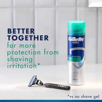 Gillette Series Soothing Men's Shave Gel Twin Pack with Aloe Vera for Sensitive Skin - 7oz/2pk