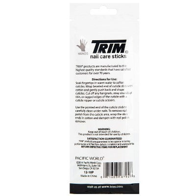 Trim Wood Nail Care Cuticle Sticks - 12pc
