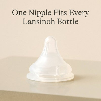 Lansinoh Anti-Colic Silicone Baby Bottle Nipples - 2pk