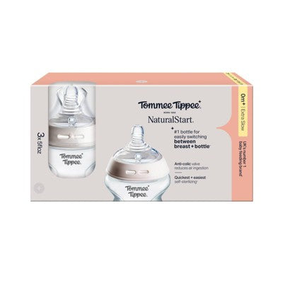 Tommee Tippee Natural Start Slow-Flow Breast-Like Nipple Anti-Colic Baby Bottle - 5oz/3pk