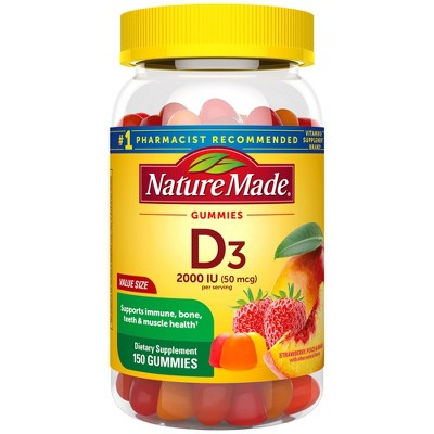 Nature Made Vitamin D3 2000 IU (50 mcg), for Bone Health and Immune Support Vitamin Gummies - 150ct