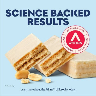 Atkins Peanut Butter Whey Protein Wafer Crisp Protein Bars - 10g Protein - 5ct