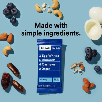 RXBAR Blueberry Protein Bars - 12g Protein - 18.3oz/10ct