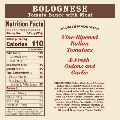 Rao's Homestyle Bolognese Sauce - 24oz: All, No Artificial Colors, Mild Spice Level