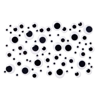 125ct Googly Eyes with Sticker Back Black - Mondo Llama™: Craft Embellishments, Wiggle Eye Stickers, Multicolor PVC