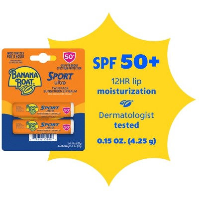 Banana Boat Ultra Sport Lip Balm - SPF 50 - 0.15oz/2ct