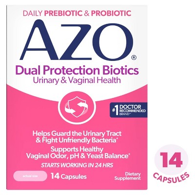 AZO Dual Protection Clinically Proven Women's Probiotic for Urinary + Vaginal Support Capsules