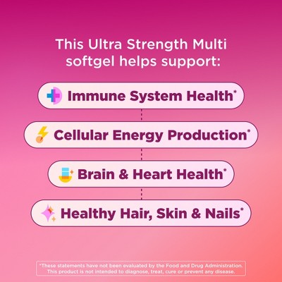 OLLY Ultra Strength Women's Multi + Omega-3 Daily Vitamin Softgels - 60ct