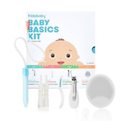Frida Baby Baby Basics Kit - 14pc: Nail Clipper, Brush, Nasal Aspirator, Medicine Syringe, Non-Toxic